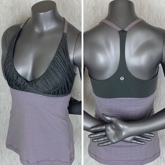 lululemon athletica Tops - Lululemon | Gray Striped Pure Balance Tank  6